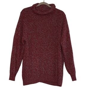 American Rag Sweater Women's Large Red & Light Purple Oversized Comfy Winter